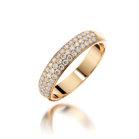 Wedding ring with diamonds in micro pave