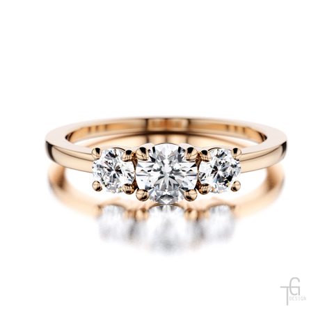 Diamond engagement band in rosegold