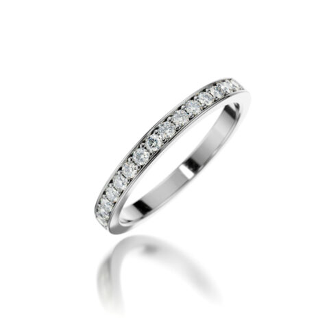 wedding ring in white gold and diamonds